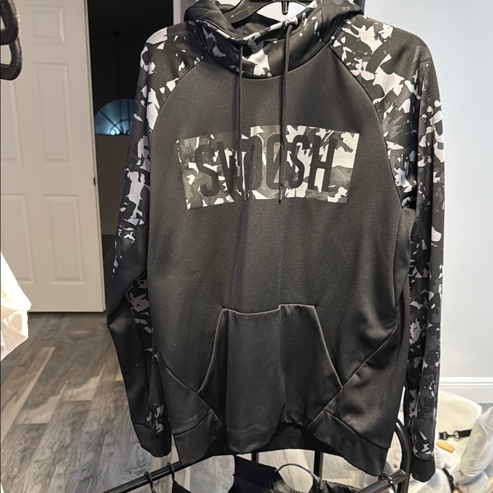 Nike Black and Gray Camo Hoodie
